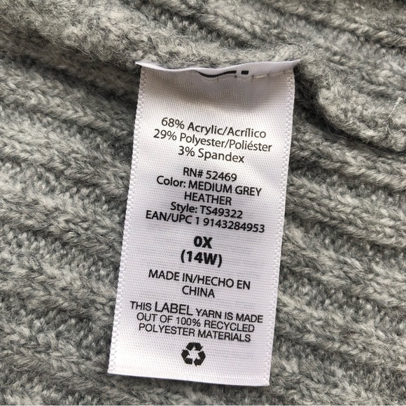 Terra & Sky Women's Long Line Cardigan Sweater, 0X (14W) - Picture 9 of 12